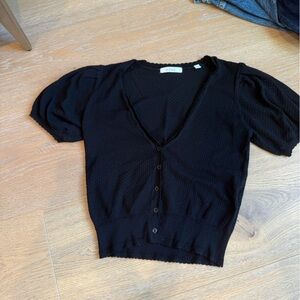 Black Button-Up Women's Top